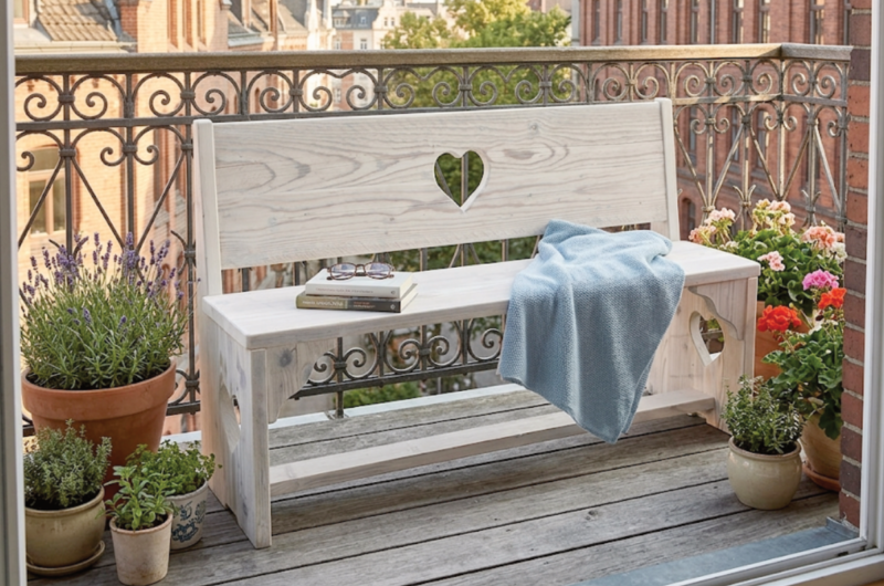 Klein bankje voor balkon