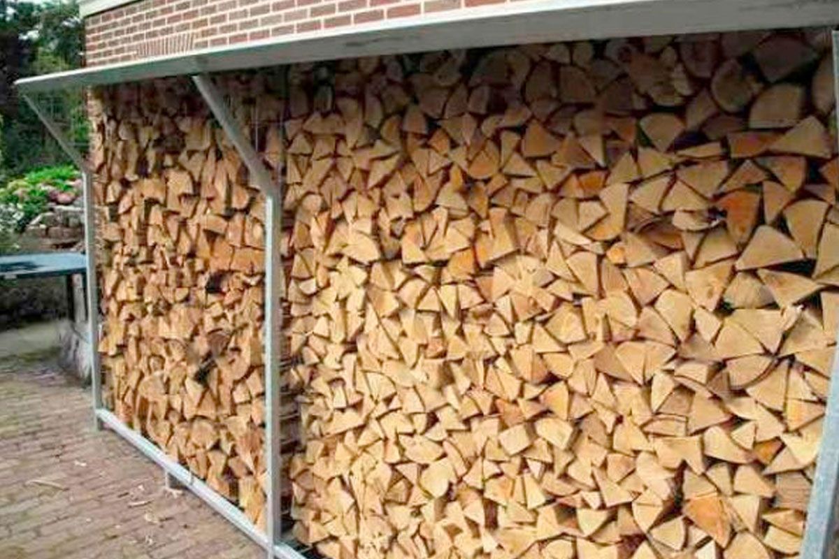 Houtopslag voor buiten